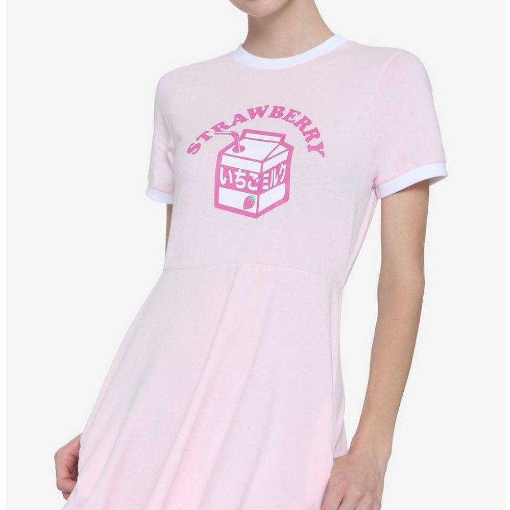 HOT TOPIC STRAWBERRY MILK DRESS.  #6452